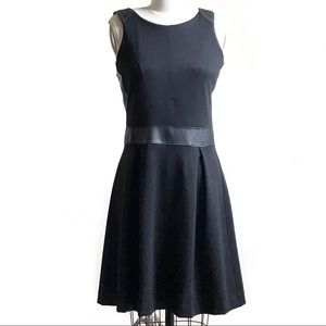 Nicole Miller Dress Stretch Knit Faux Leather
